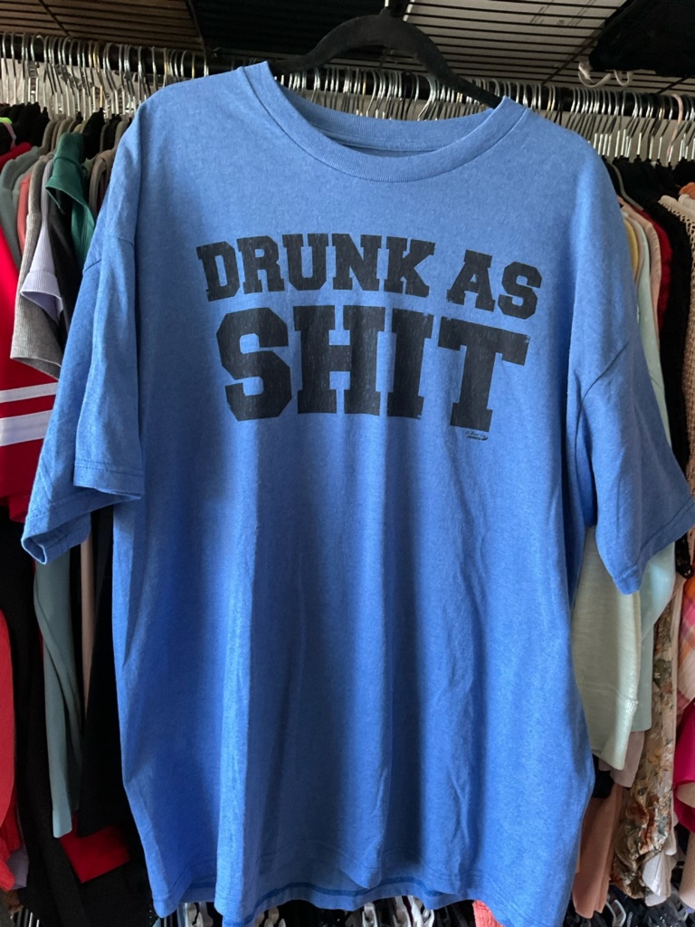 Spencer's Blue 'Drunk As Shit' Short Sleeve Graphic Tee